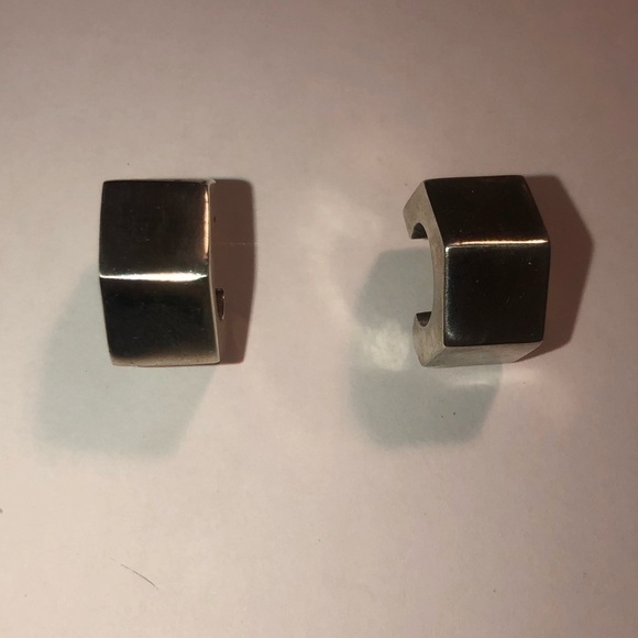 𝅺vintage Taxco Sterling Silver Open Lug Nut Stud Earrings .6” - Picture 2 of 6